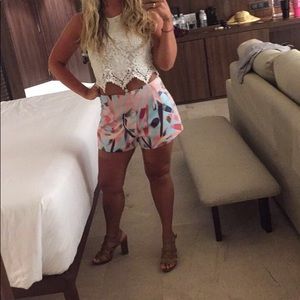 High waisted floral print shorts!